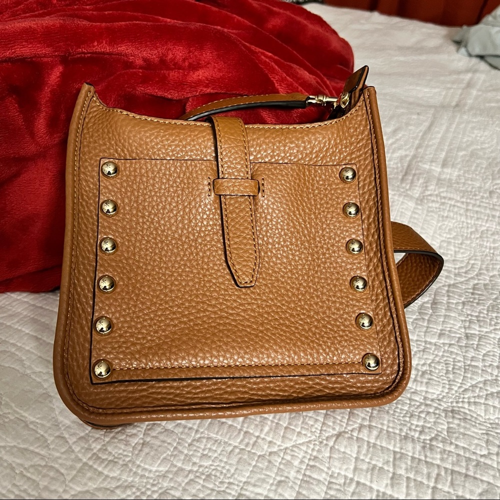 Rebecca Minkoff Unlined Studded Feed Bag Cognac